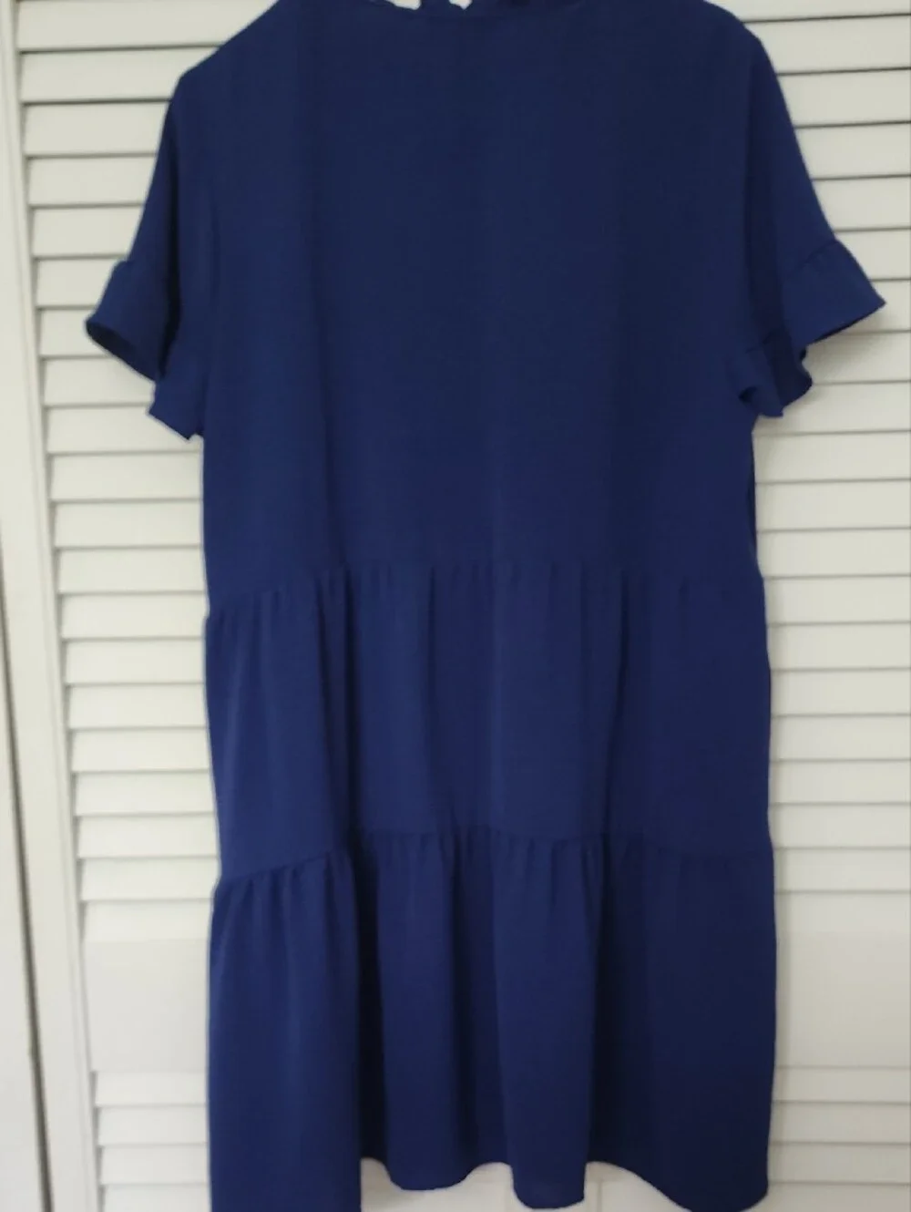 Denver Hayes Navy Blue Tiered Ruffle Sleeve Dress - Picture 4 of 4